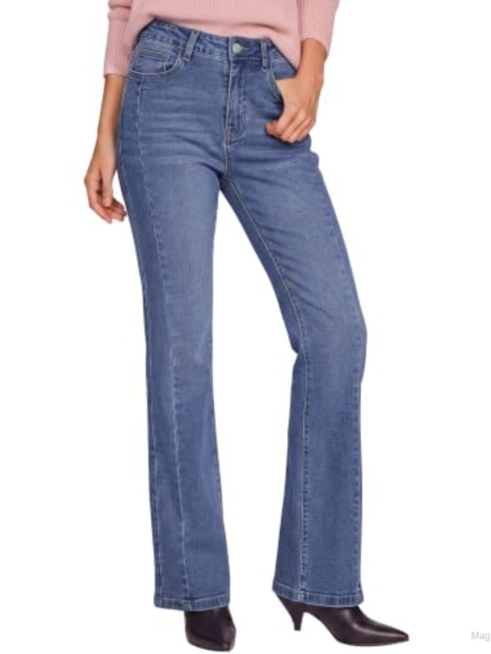 High Waisted Stretchy Bootcut Jeans Womens Flare Denim Pants